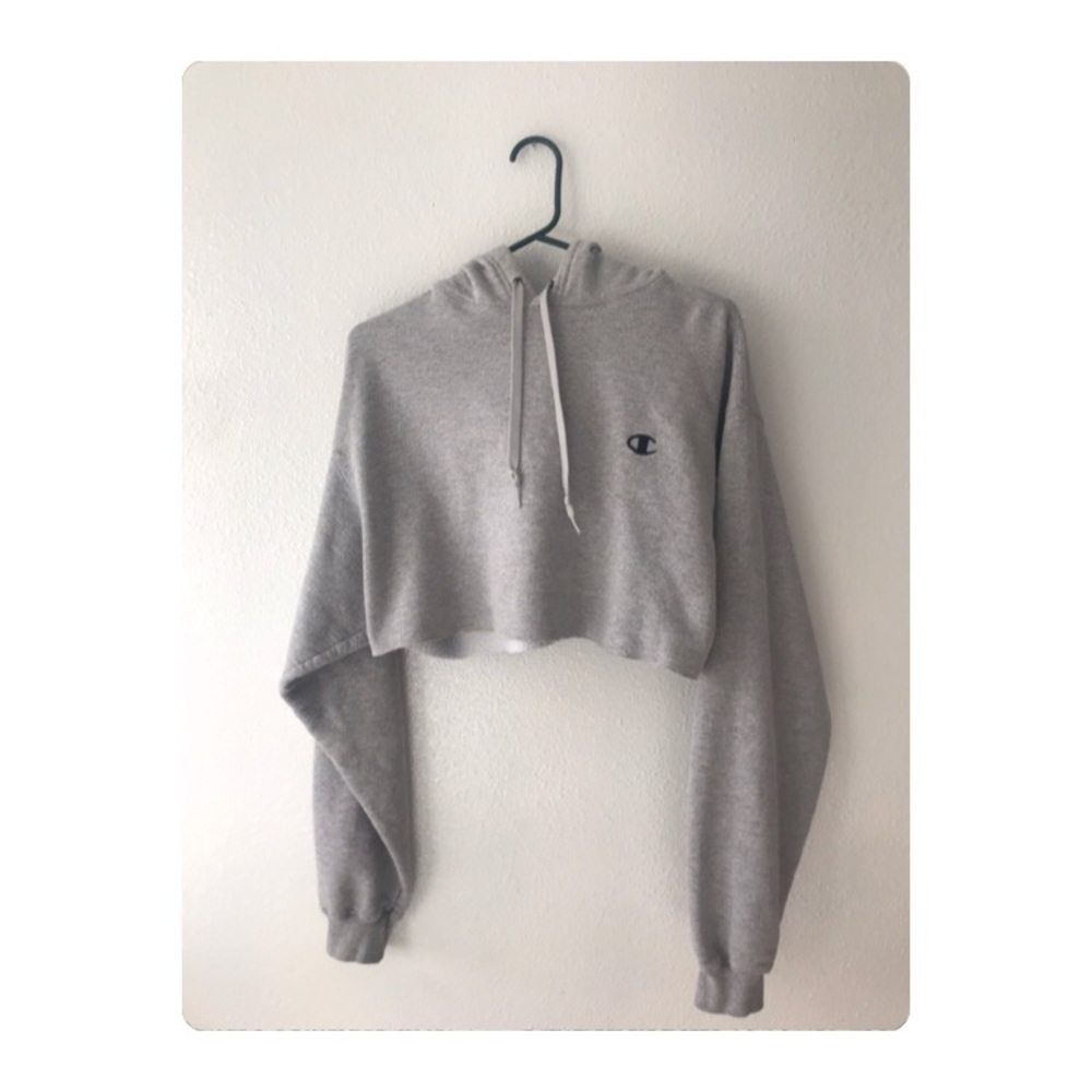 Cropped grey champion hoodie
